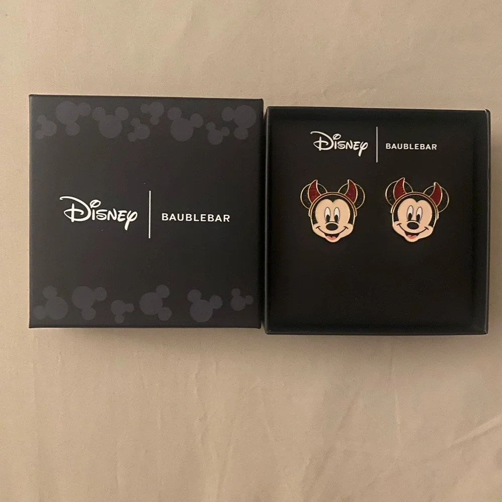 NEW Disney BaubleBar Mickey Mouse devil earrings